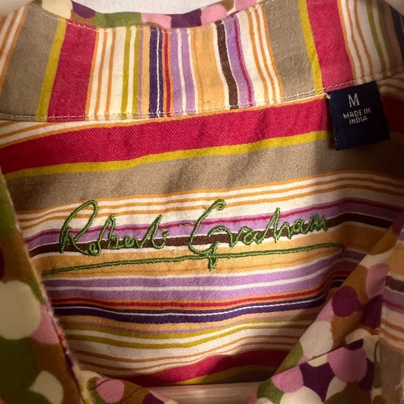Robert Graham M Pink and Green Patterned Shirt - Picture 4 of 6